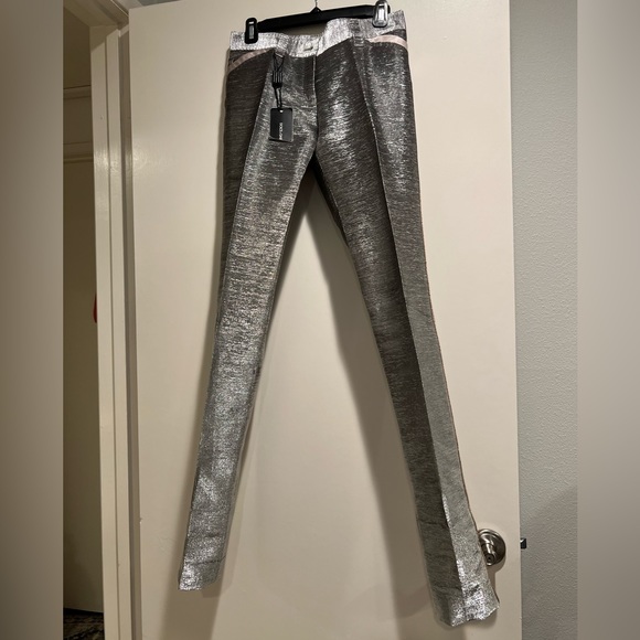 DOLCE & GABBANA METALLIC TROUSER PANT W/PIN STRIPE - EU size 40 - Picture 3 of 16